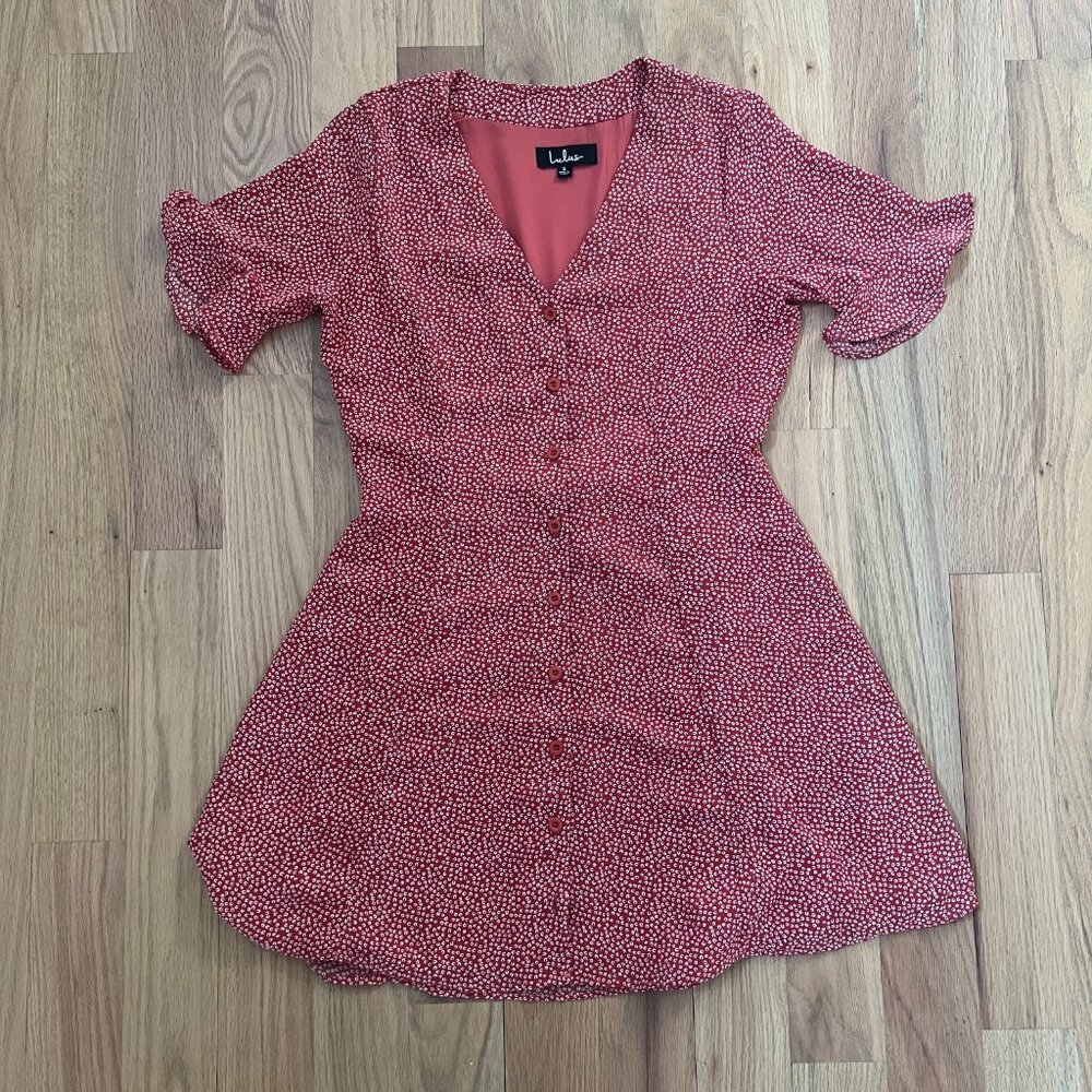 Lulus - Castana Rust Red Print Button-Up Dress - … - image 5